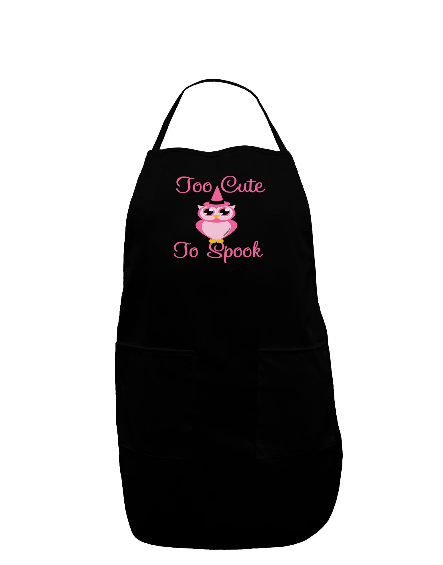 Owl Too Cute Pink Dark Adult Apron-Bib Apron-TooLoud-Black-One-Size-Davson Sales