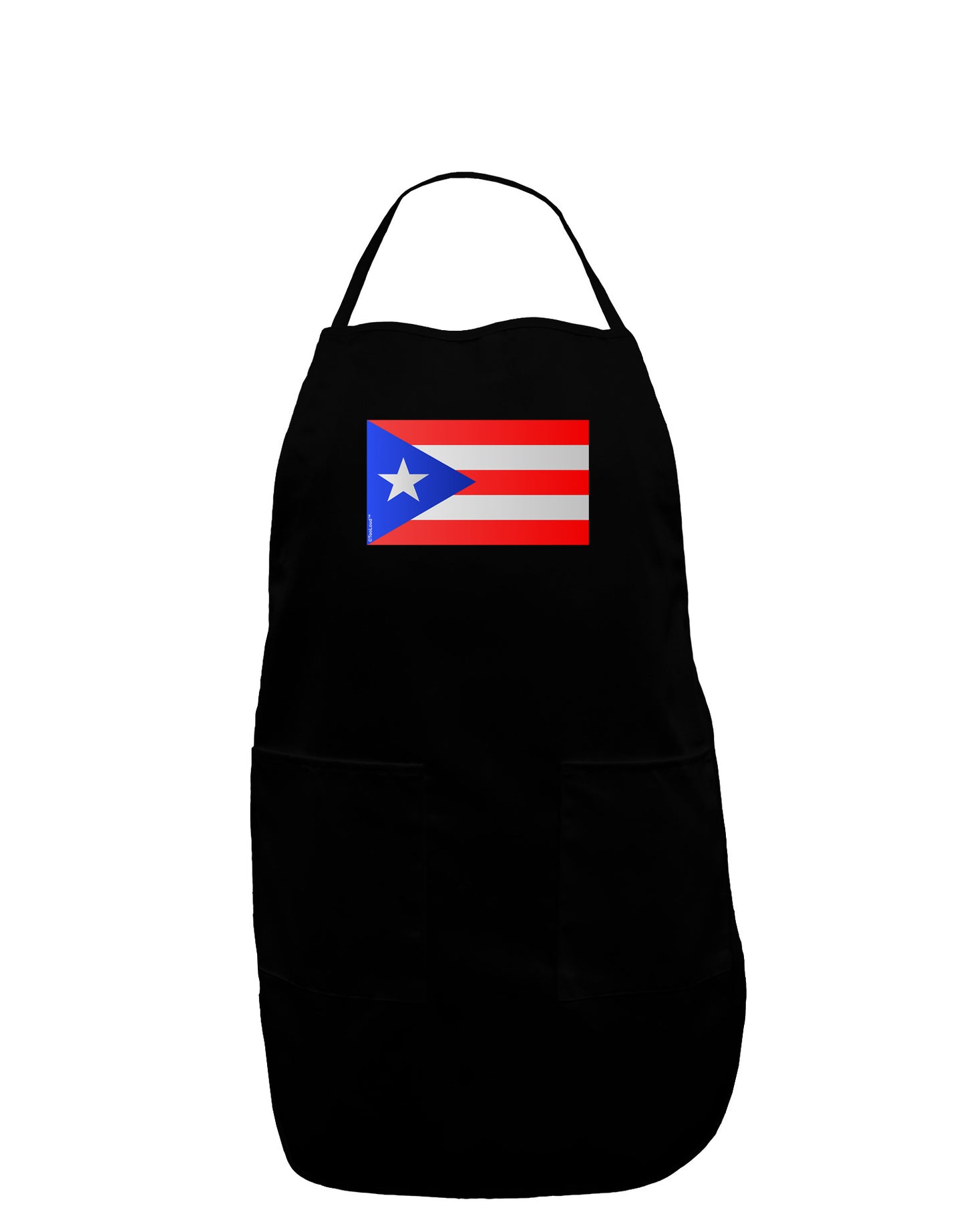 Puerto Rico Flag Dark Adult Apron-Bib Apron-TooLoud-Black-One-Size-Davson Sales