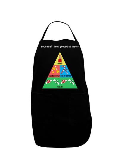 Four Main Food Groups of an Elf - Christmas Dark Adult Apron-Bib Apron-TooLoud-Black-One-Size-Davson Sales