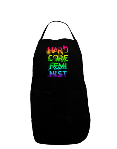 Hardcore Feminist - Rainbow Dark Adult Apron-Bib Apron-TooLoud-Black-One-Size-Davson Sales