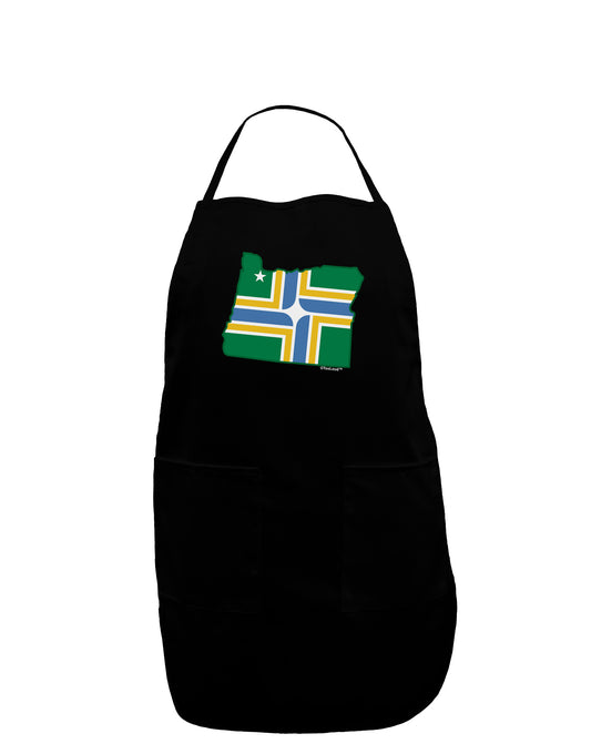 Portland Oregon Flag Dark Adult Apron-Bib Apron-TooLoud-Black-One-Size-Davson Sales