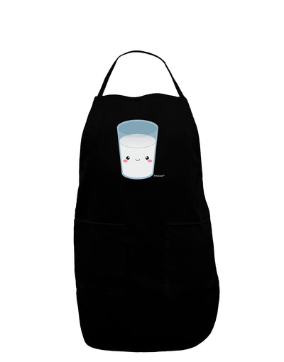 Cute Matching Milk and Cookie Design - Milk Dark Adult Apron by TooLoud-Bib Apron-TooLoud-Black-One-Size-Davson Sales