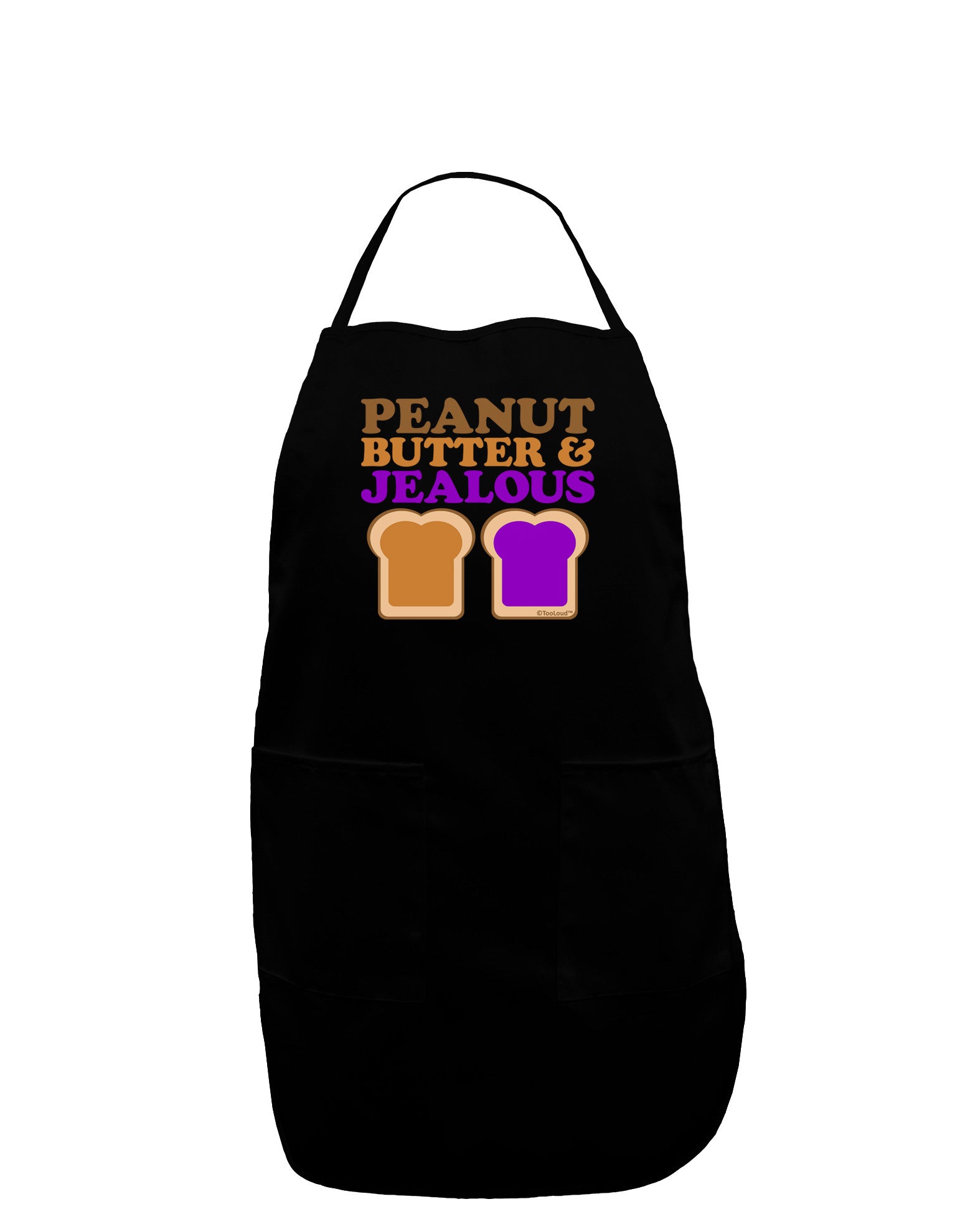 Peanut Butter and Jealous Dark Adult Apron by TooLoud-Bib Apron-TooLoud-Black-One-Size-Davson Sales
