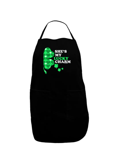 She's My Lucky Charm - Right Dark Adult Apron-Bib Apron-TooLoud-Black-One-Size-Davson Sales