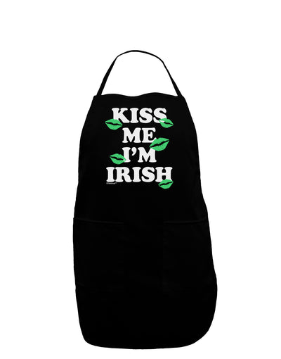 Kiss Me I'm Irish - Green Kisses Dark Adult Apron by TooLoud-Bib Apron-TooLoud-Black-One-Size-Davson Sales