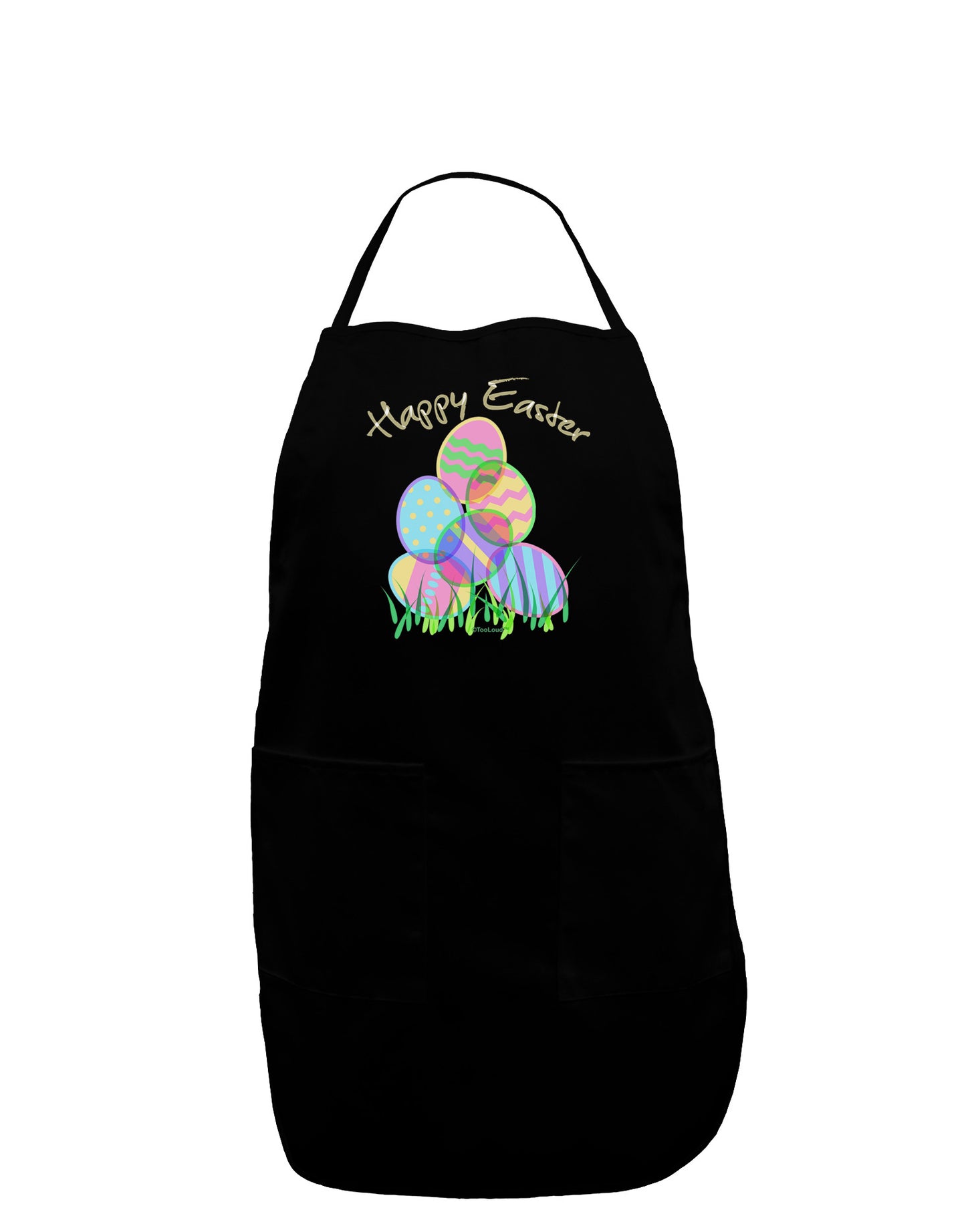 Happy Easter Gel Look Print Plus Size Apron-Bib Apron-TooLoud-Black-Plus-Size-Davson Sales