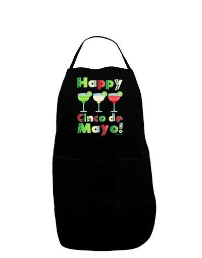 Margaritas - Mexican Flag Colors - Happy Cinco de Mayo Dark Adult Apron by TooLoud-Bib Apron-TooLoud-Black-One-Size-Davson Sales