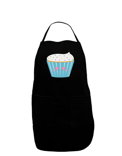 Cute Cupcake with Sprinkles - Heart Eyes Dark Adult Apron by TooLoud-Bib Apron-TooLoud-Black-One-Size-Davson Sales