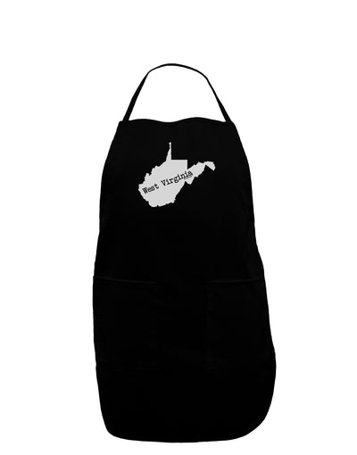 West Virginia - United States Shape Dark Adult Apron-Bib Apron-TooLoud-Black-One-Size-Davson Sales