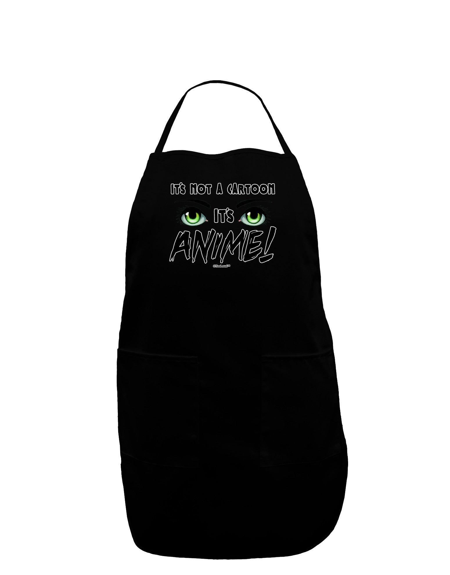 Not A Cartoon Eyes Green Dark Adult Apron-Bib Apron-TooLoud-Black-One-Size-Davson Sales