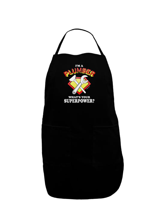 Plumber - Superpower Dark Adult Apron-Bib Apron-TooLoud-Black-One-Size-Davson Sales