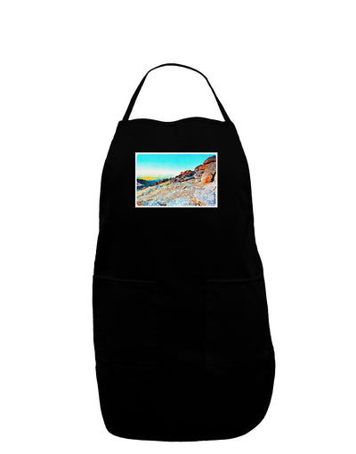 CO Rockies View Watercolor Dark Adult Apron-Bib Apron-TooLoud-Black-One-Size-Davson Sales