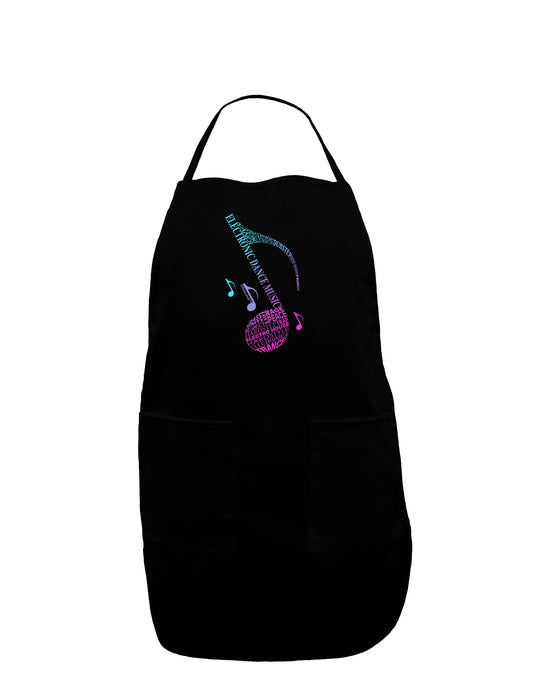 Music Note Typography Dark Adult Apron-Bib Apron-TooLoud-Black-One-Size-Davson Sales