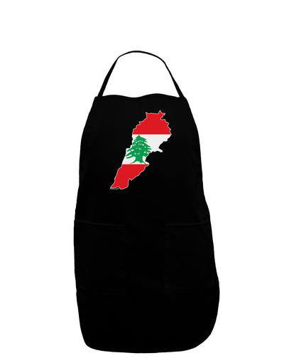 Lebanon Flag Silhouette Dark Adult Apron-Bib Apron-TooLoud-Black-One-Size-Davson Sales