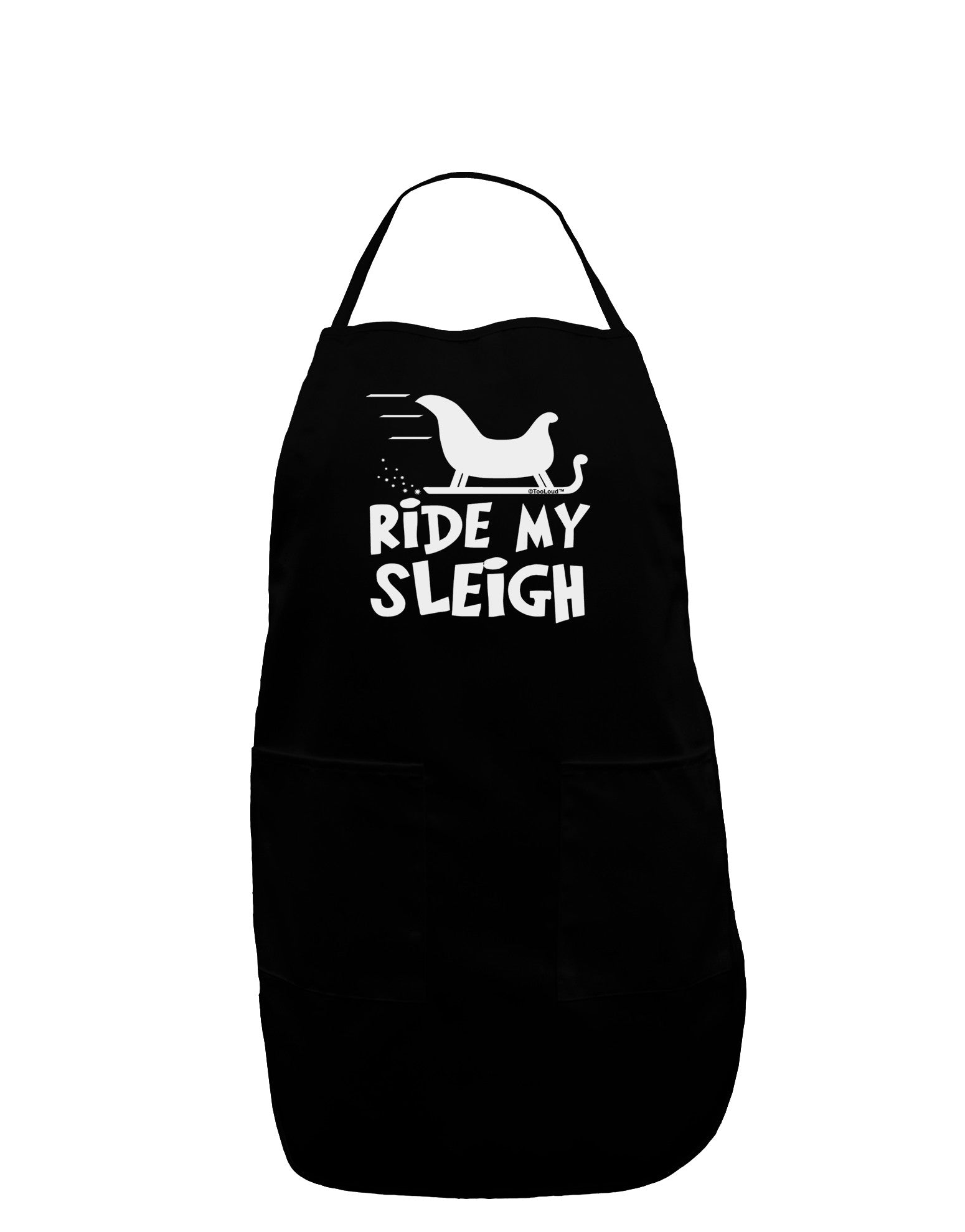 Ride My Sleigh BnW Plus Size Apron-Bib Apron-TooLoud-Black-Plus-Size-Davson Sales
