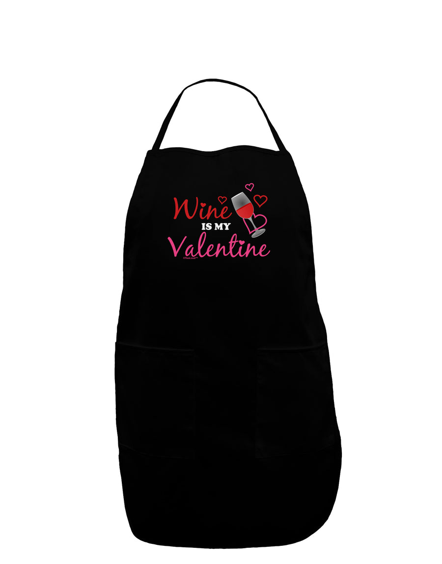 TooLoud Wine Is My Valentine Plus Size Apron-Bib Apron-TooLoud-Black-Plus-Size-Davson Sales