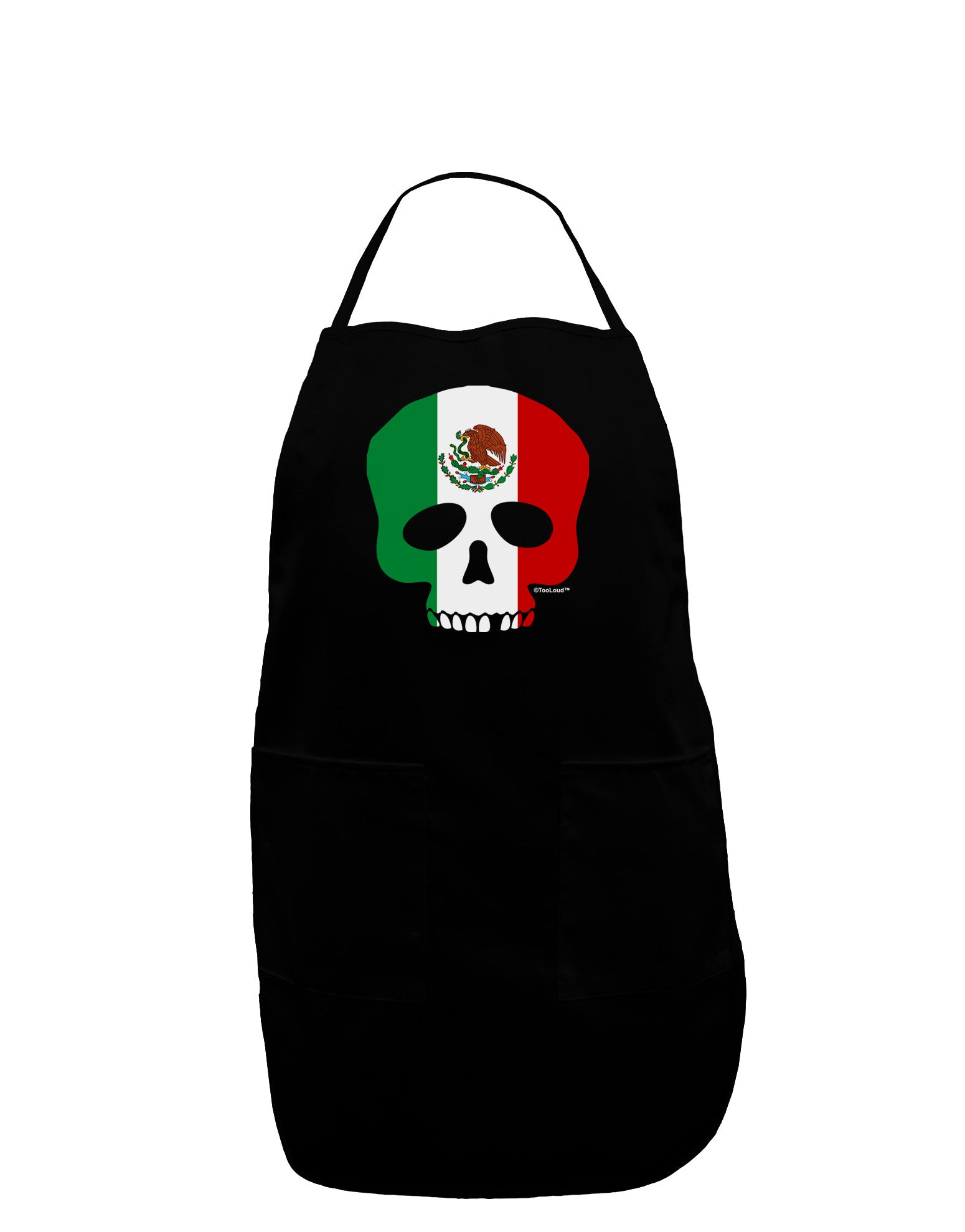 Skull Flag Mexico Plus Size Dark Apron-Bib Apron-TooLoud-Black-Plus-Size-Davson Sales