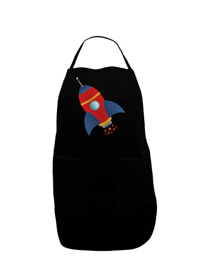 Space Rocket Ship and Stars Dark Adult Apron by TooLoud-Bib Apron-TooLoud-Black-One-Size-Davson Sales