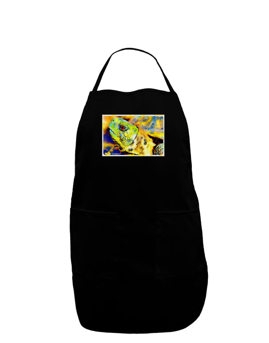 Menacing Turtle Watercolor Dark Adult Apron-Bib Apron-TooLoud-Black-One-Size-Davson Sales