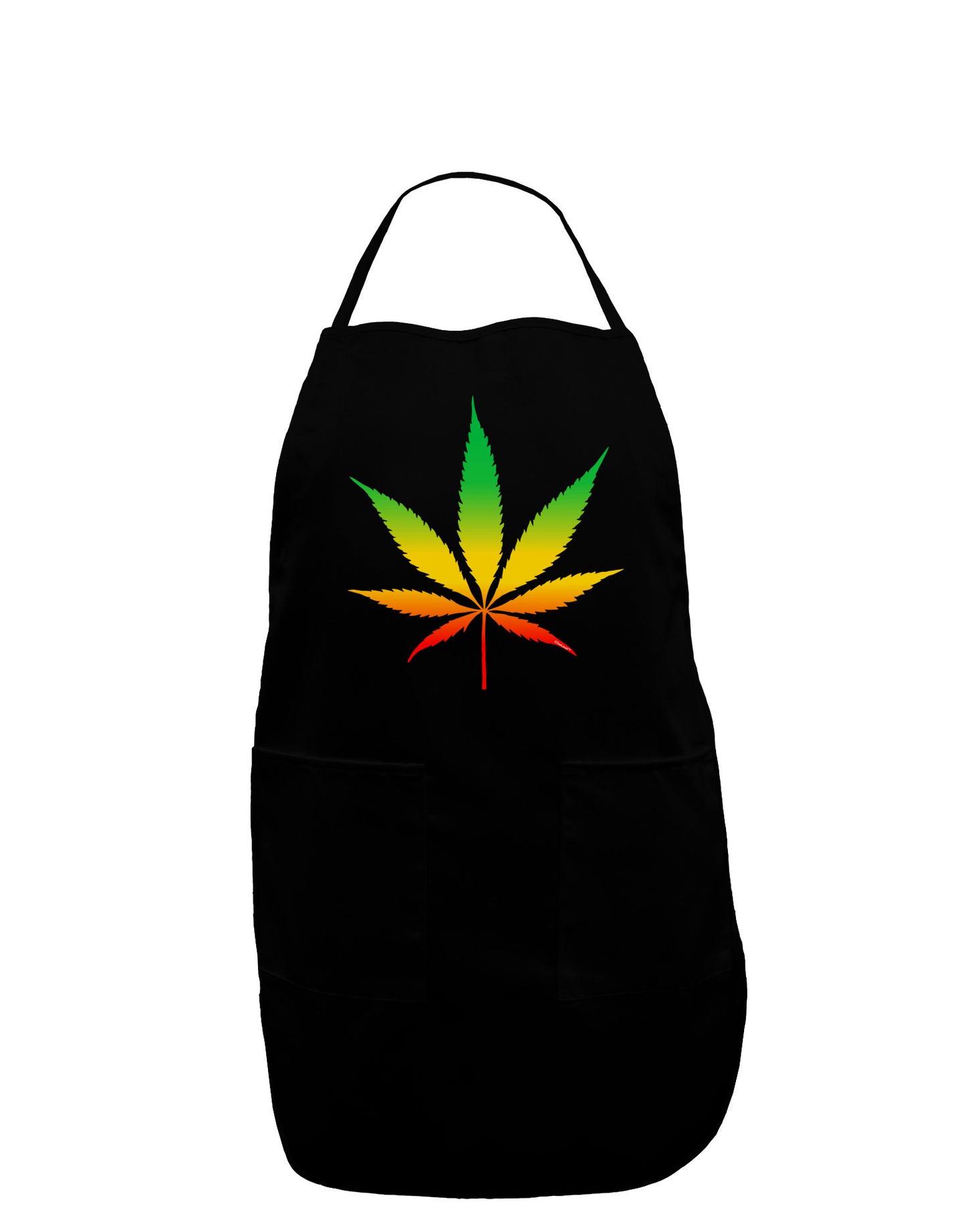 Marijuana Leaf Rastafarian Colors Dark Adult Apron-Bib Apron-TooLoud-Black-One-Size-Davson Sales