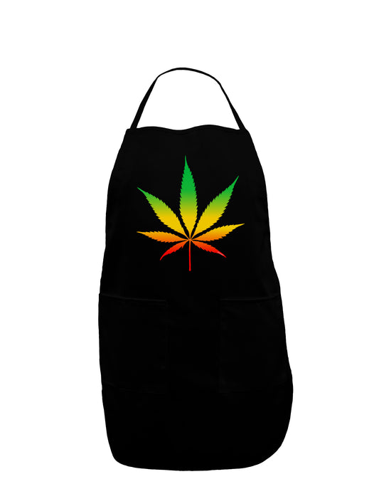 Marijuana Leaf Rastafarian Colors Dark Adult Apron-Bib Apron-TooLoud-Black-One-Size-Davson Sales