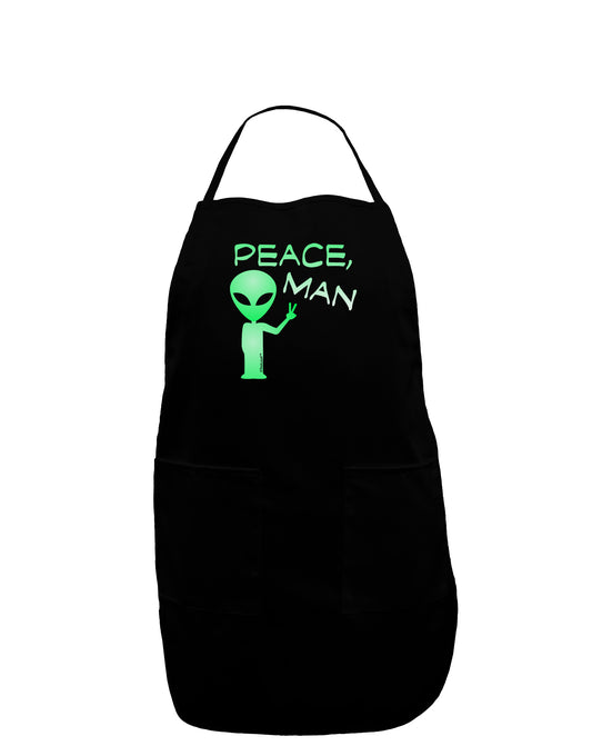 Peace Man Alien Dark Adult Apron-Bib Apron-TooLoud-Black-One-Size-Davson Sales