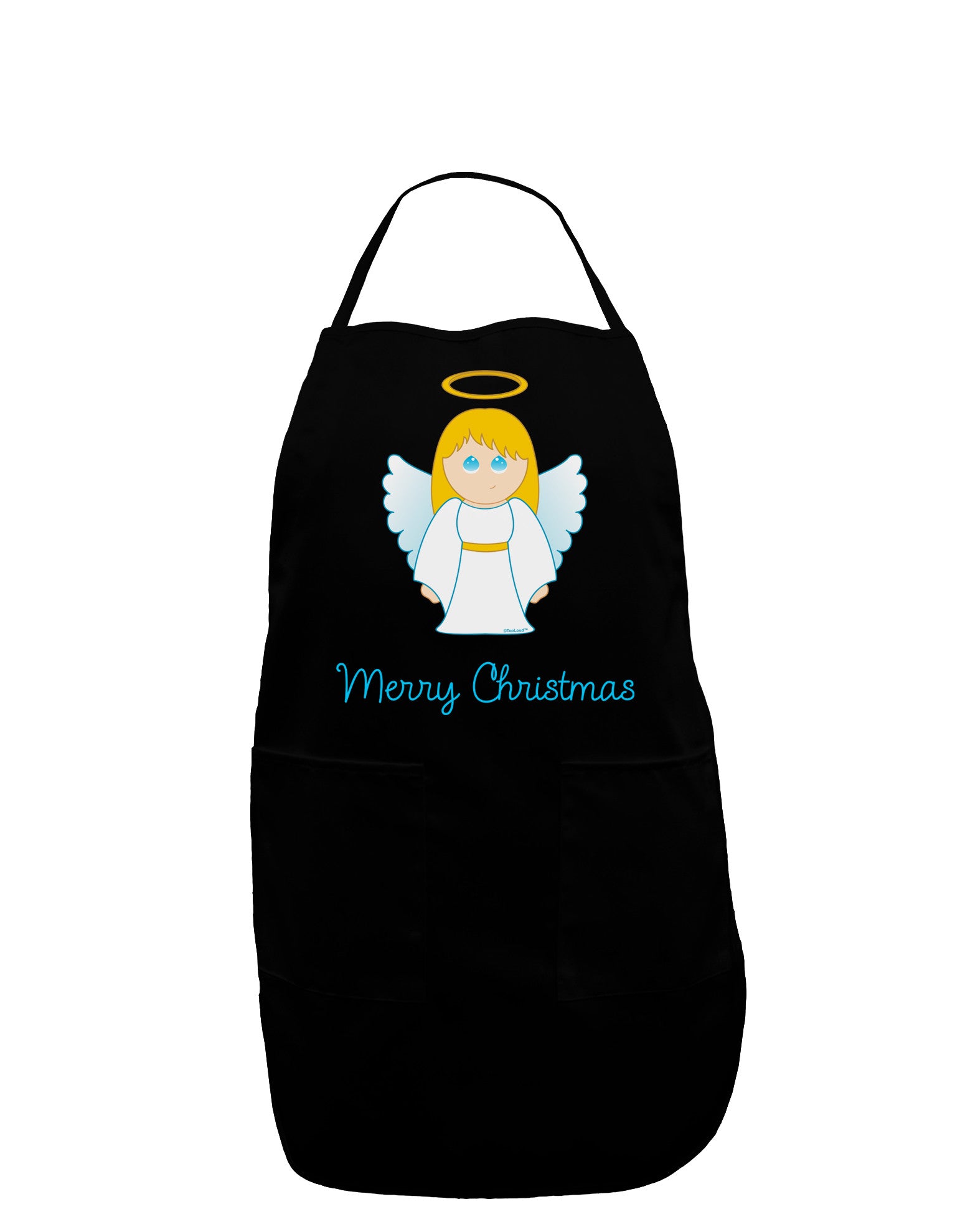 Merry Christmas Cute Angel Girl Dark Adult Apron-Bib Apron-TooLoud-Black-One-Size-Davson Sales