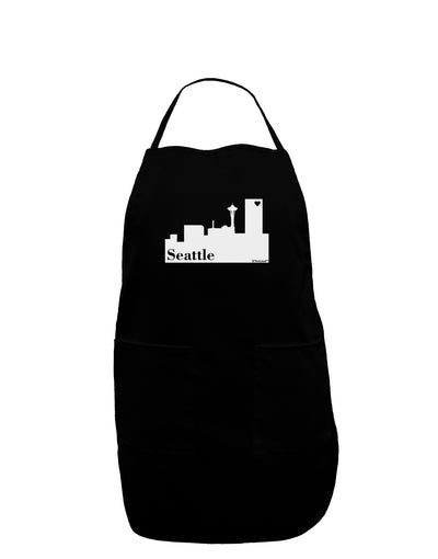 Seattle Skyline with Space Needle Dark Adult Apron by TooLoud-Bib Apron-TooLoud-Black-One-Size-Davson Sales