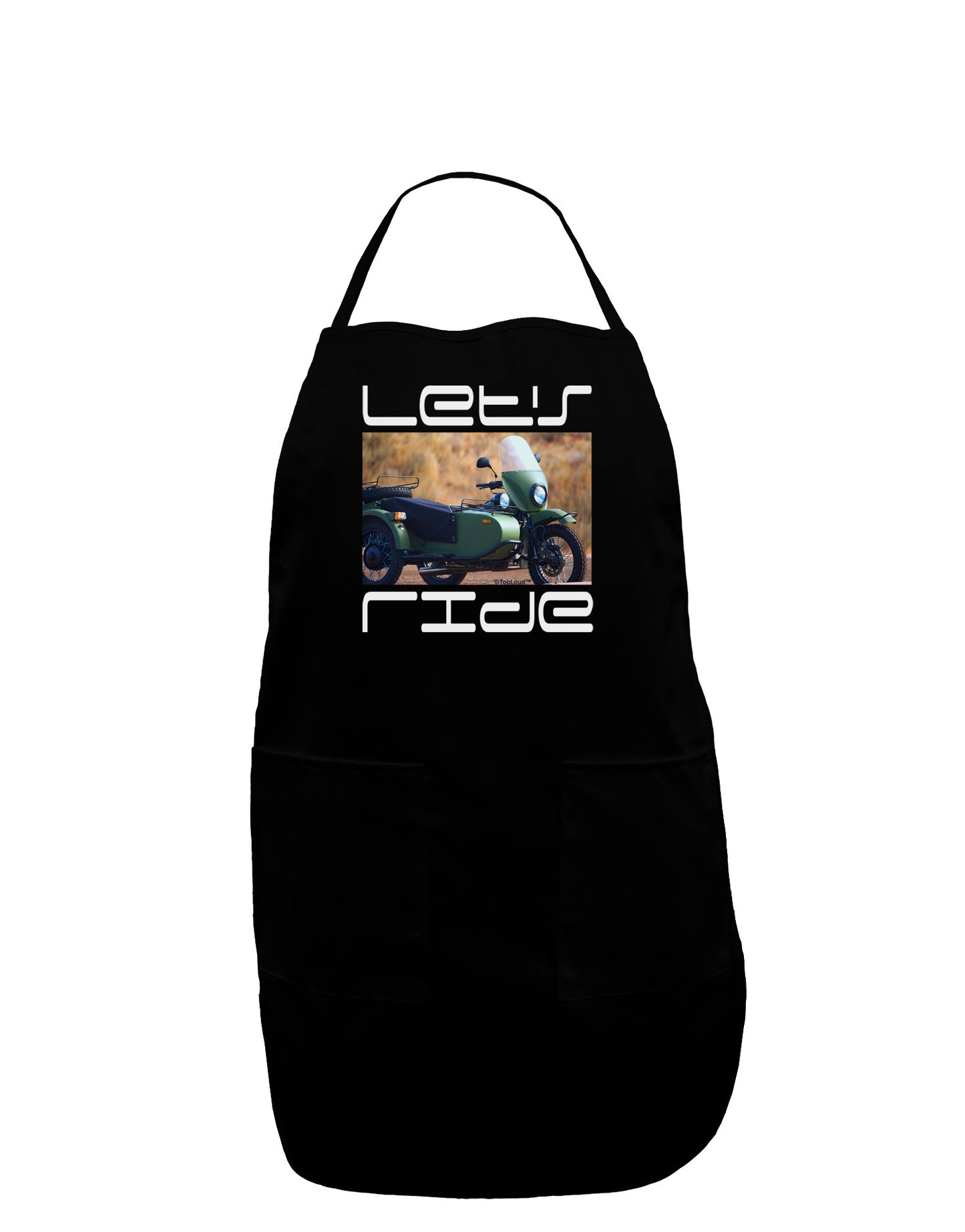 Lets Ride Sidecar Motorcycle Dark Adult Apron-Bib Apron-TooLoud-Black-One-Size-Davson Sales