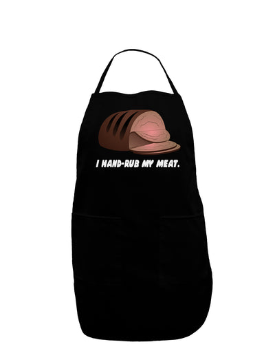 I Hand-Rub My Meat - Roast Beef Dark Adult Apron-Bib Apron-TooLoud-Black-One-Size-Davson Sales