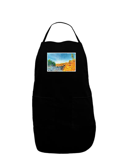 Castlewood Canyon Watercolor Dark Adult Apron-Bib Apron-TooLoud-Black-One-Size-Davson Sales