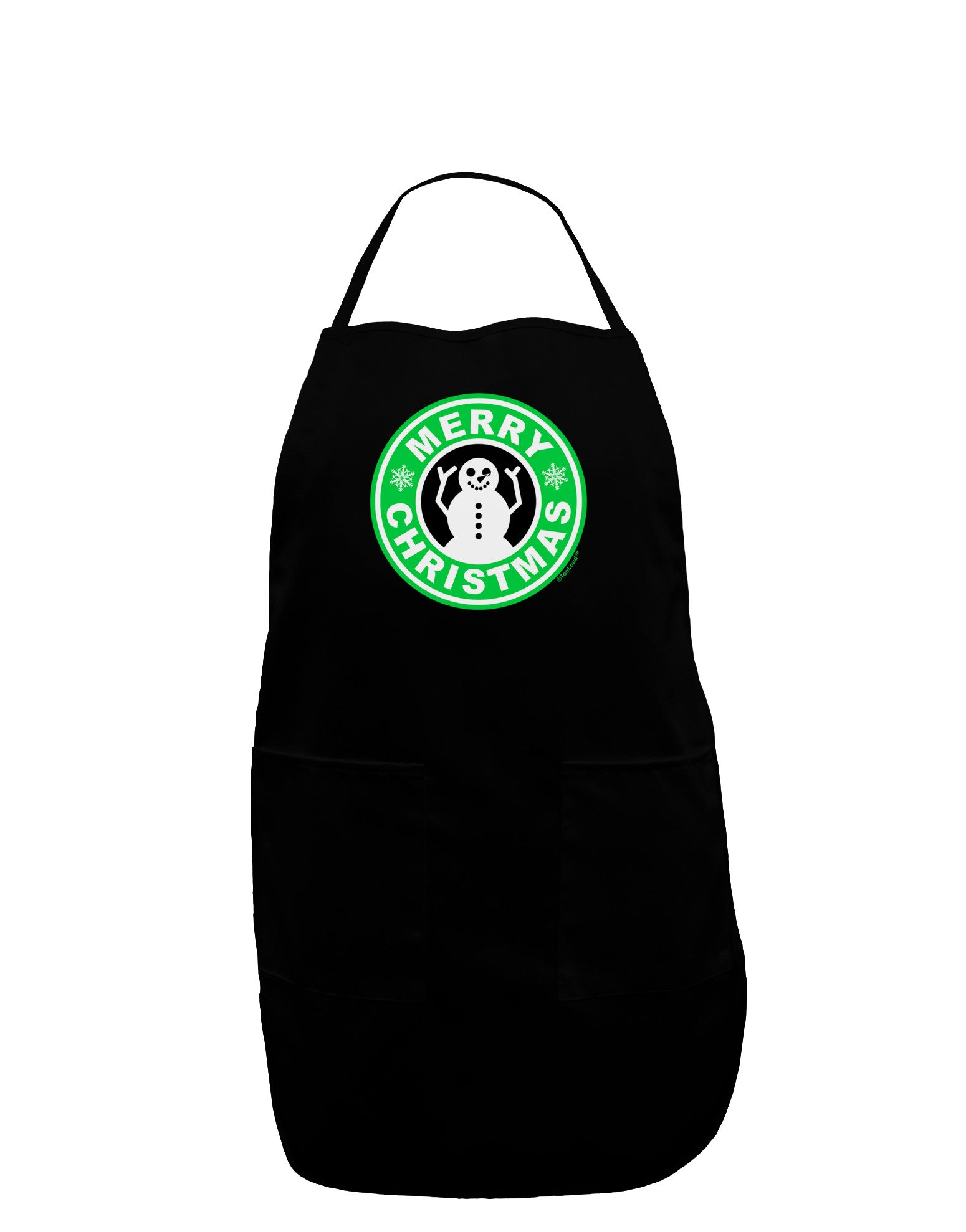 Merry Christmas Latte Logo Dark Adult Apron-Bib Apron-TooLoud-Black-One-Size-Davson Sales