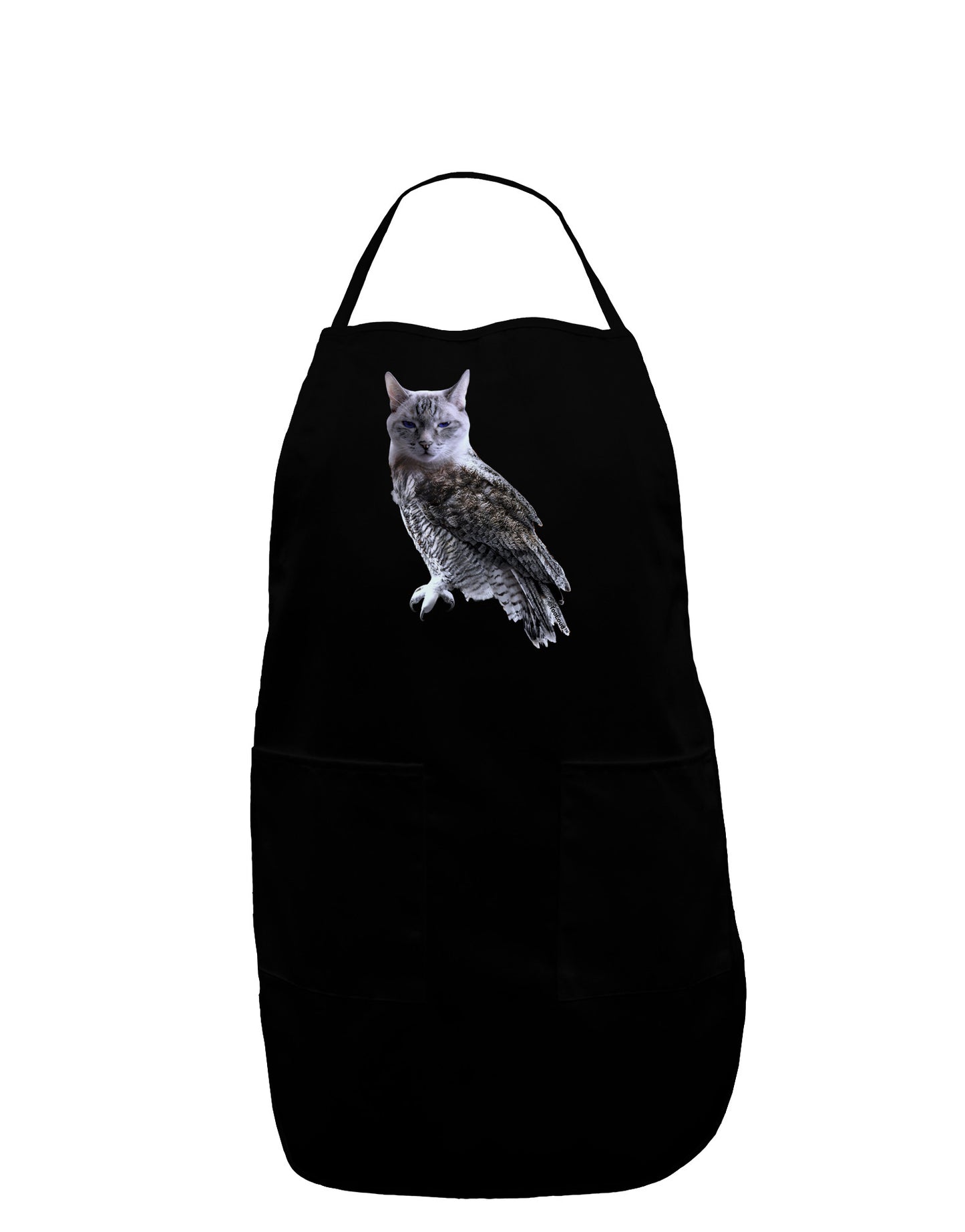 Lucky Cat Owl Dark Adult Apron-Bib Apron-TooLoud-Black-One-Size-Davson Sales