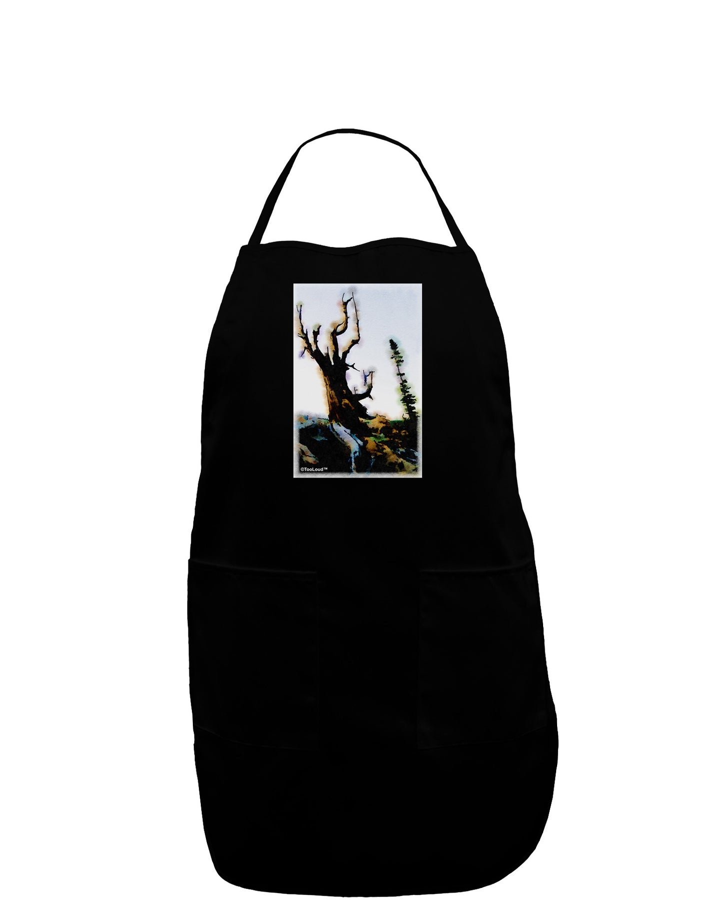 CO Mountain Scenery Watercolor Plus Size Apron-Bib Apron-TooLoud-Black-Plus-Size-Davson Sales