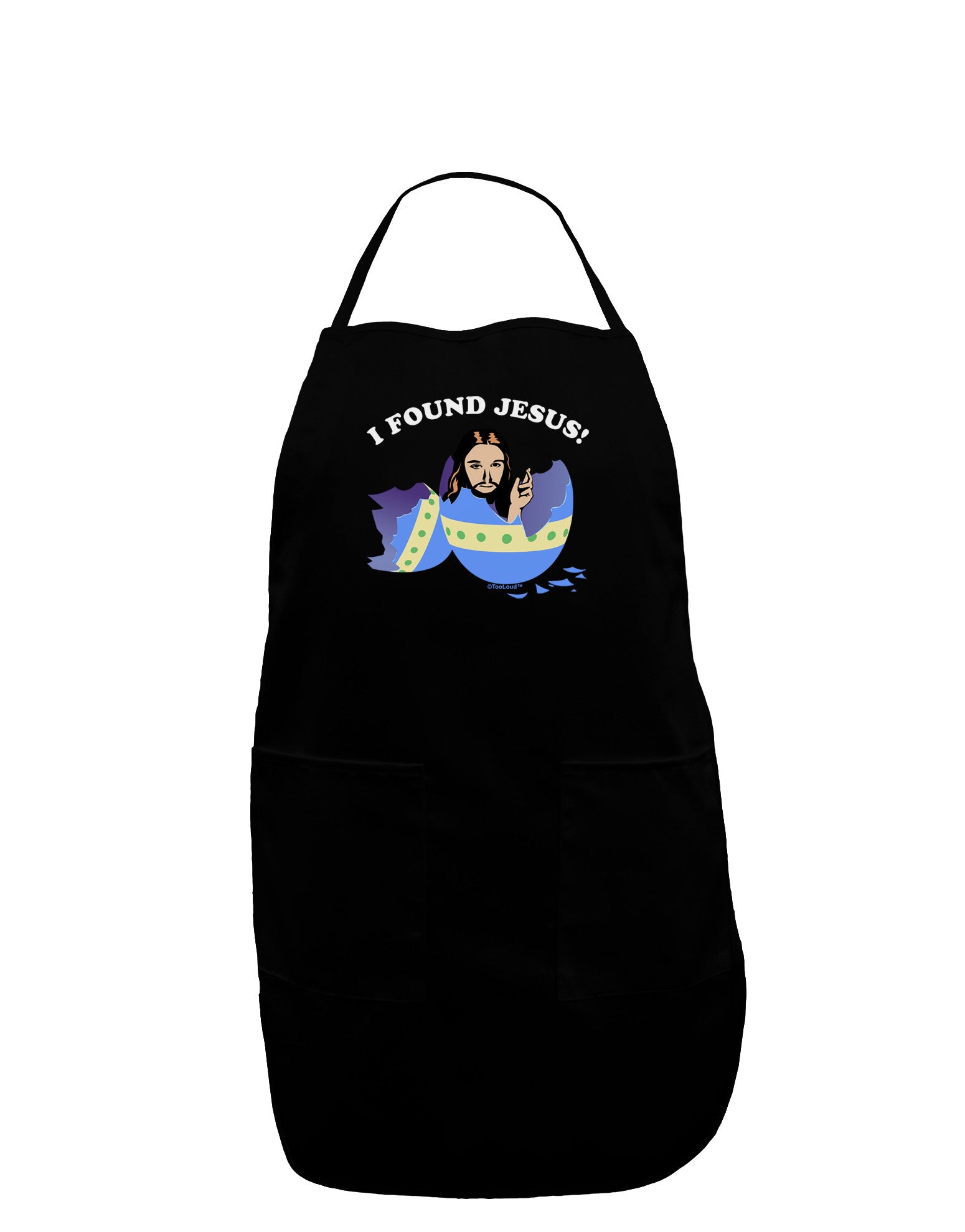 I Found Jesus - Easter Egg Dark Adult Apron-Bib Apron-TooLoud-Black-One-Size-Davson Sales
