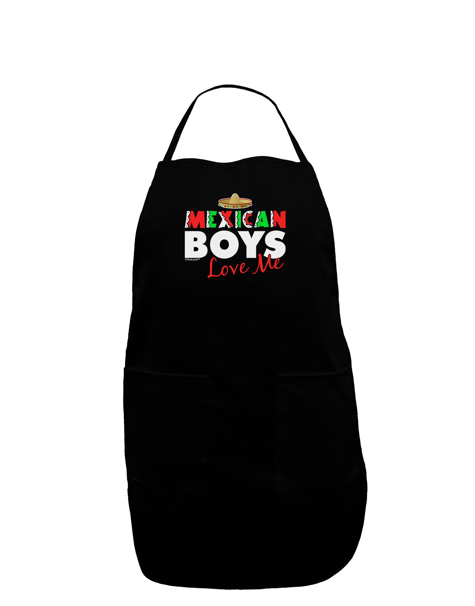 Mexican Boys Love Me Dark Adult Apron-Bib Apron-TooLoud-Black-One-Size-Davson Sales