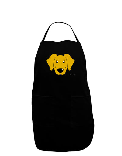 Cute Yellow Labrador Retriever Dog Dark Adult Apron by TooLoud-Bib Apron-TooLoud-Black-One-Size-Davson Sales