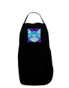 Geometric Kitty Inverted Dark Adult Apron-Bib Apron-TooLoud-Black-One-Size-Davson Sales