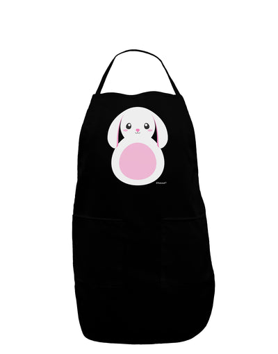 Cute Bunny with Floppy Ears - Pink Dark Adult Apron by TooLoud-Bib Apron-TooLoud-Black-One-Size-Davson Sales