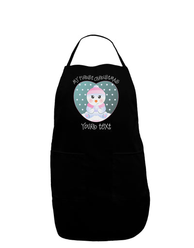 Personalized My First Christmas Snowbaby Girl Dark Adult Apron-Bib Apron-TooLoud-Black-One-Size-Davson Sales