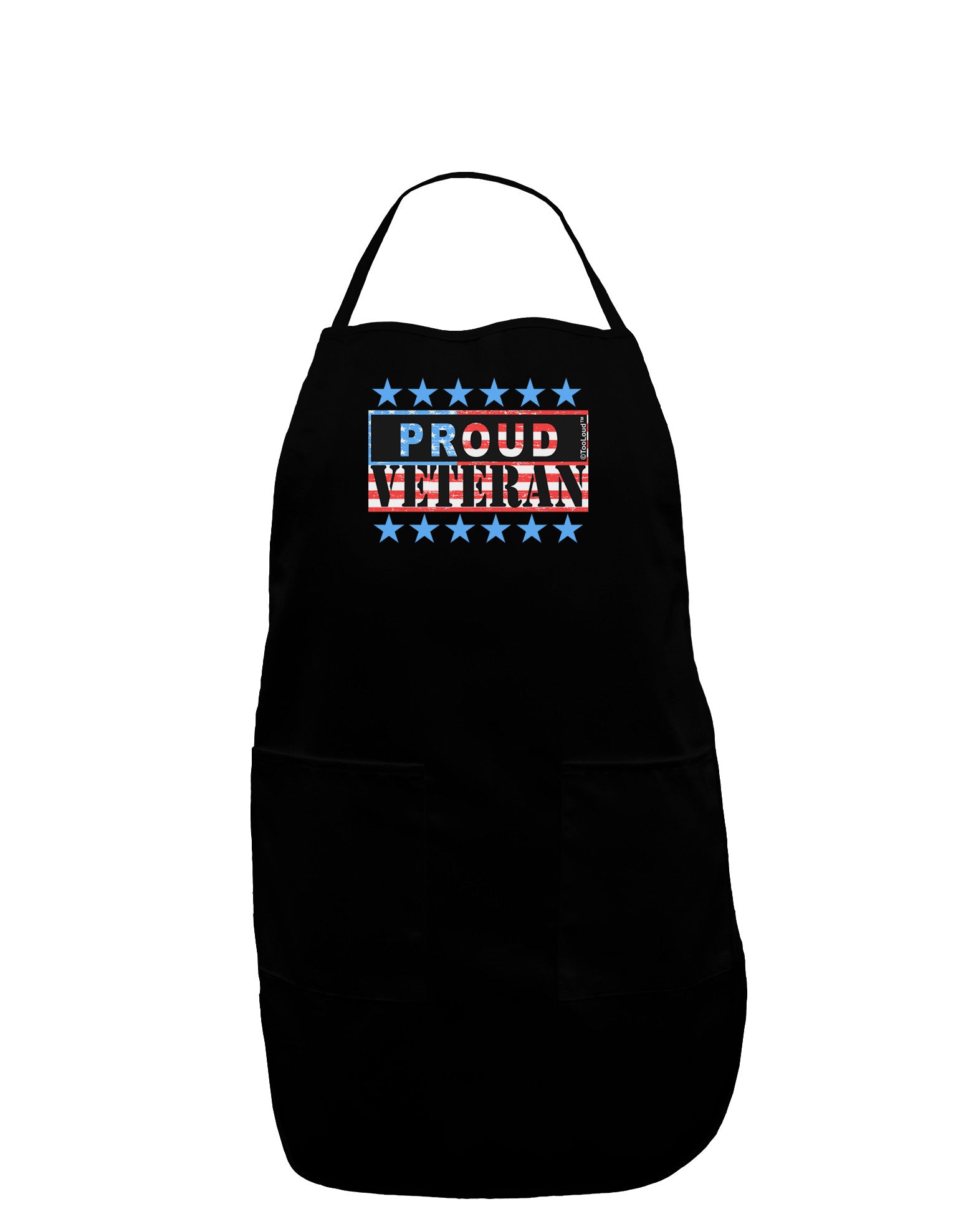 Proud Veteran Flag Dark Adult Apron-Bib Apron-TooLoud-Black-One-Size-Davson Sales