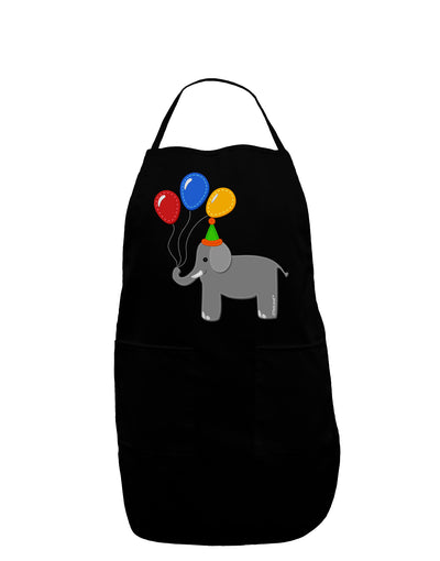 Cute Elephant with Balloons Dark Adult Apron-Bib Apron-TooLoud-Black-One-Size-Davson Sales