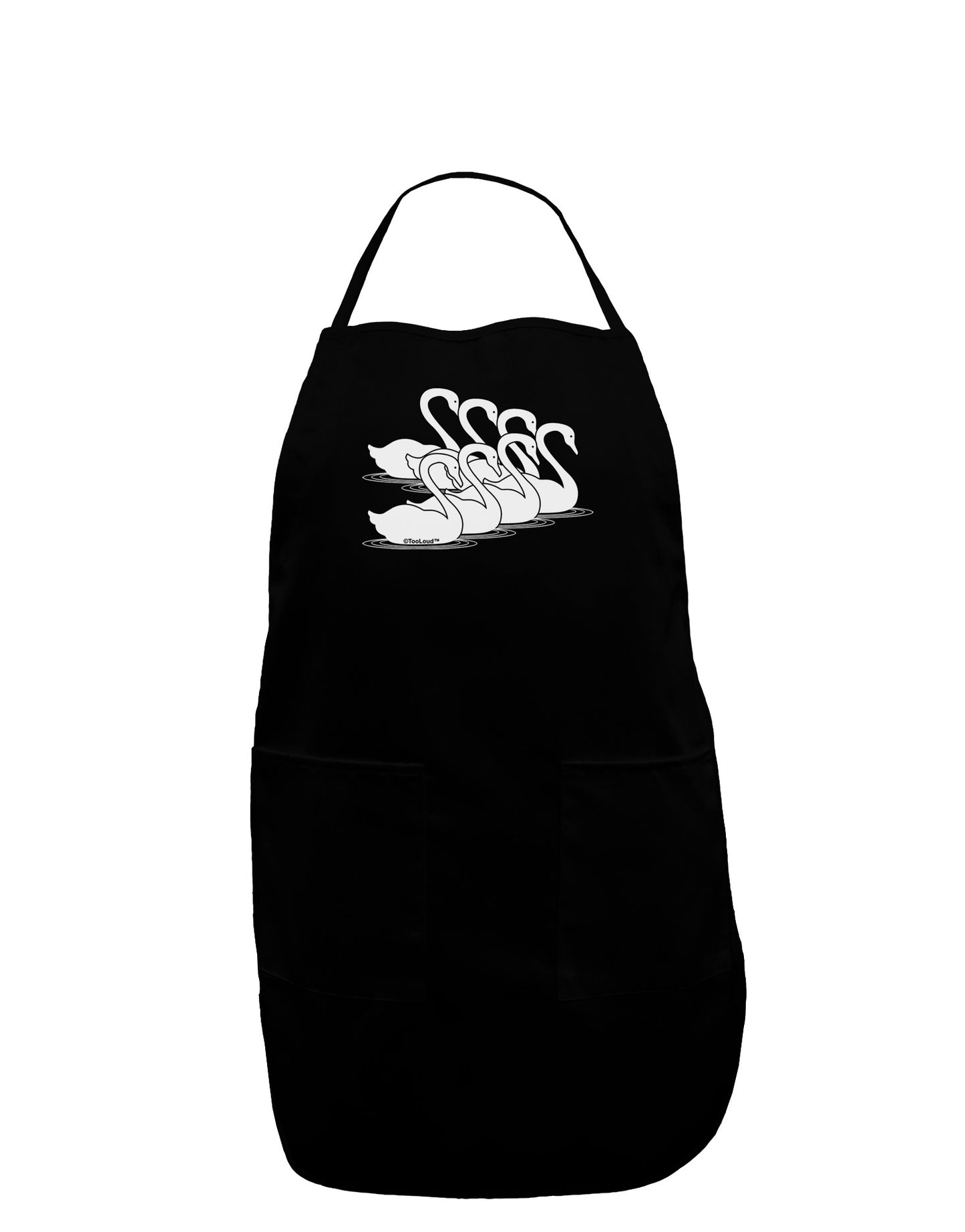 Seven Swans A Swimming Dark Adult Apron-Bib Apron-TooLoud-Black-One-Size-Davson Sales