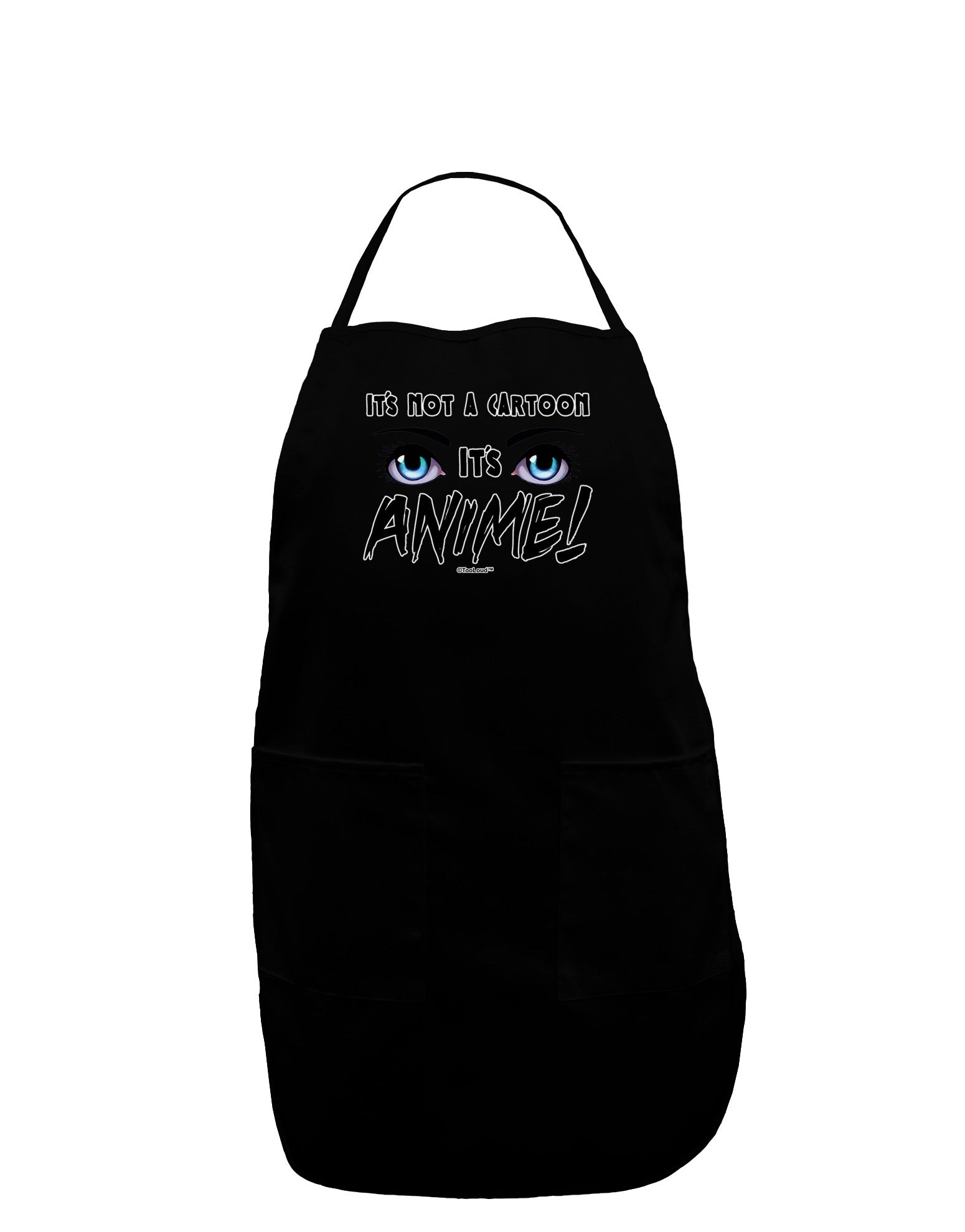Not A Cartoon Eyes Blue Dark Adult Apron-Bib Apron-TooLoud-Black-One-Size-Davson Sales