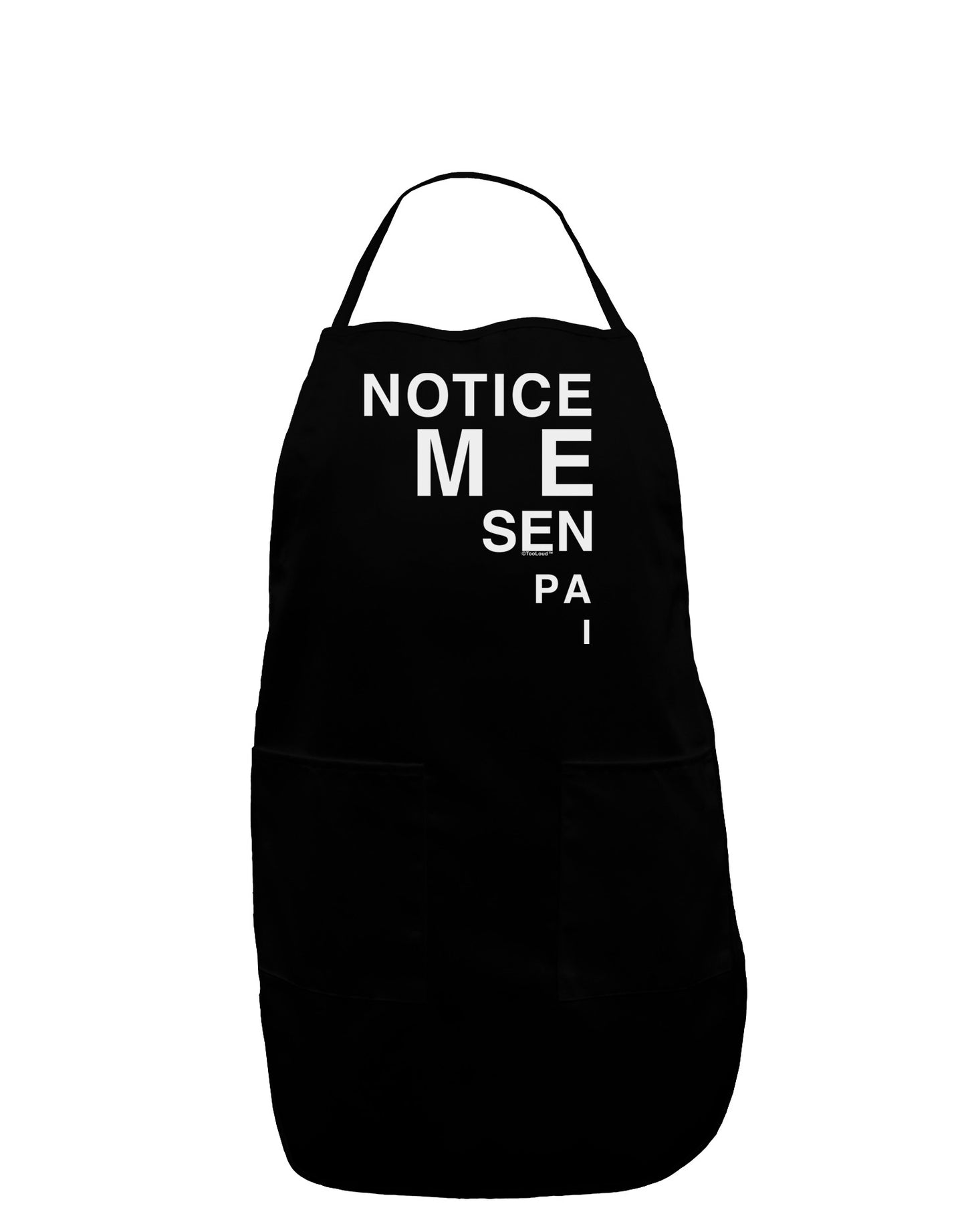 Notice Me Senpai Triangle Text Dark Adult Apron-Bib Apron-TooLoud-Black-One-Size-Davson Sales