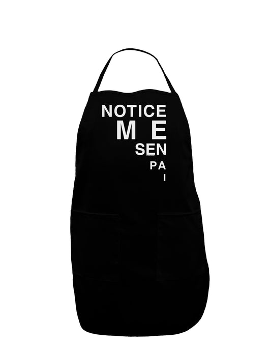 Notice Me Senpai Triangle Text Dark Adult Apron-Bib Apron-TooLoud-Black-One-Size-Davson Sales