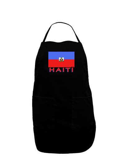 Haiti Flag Dark Dark Adult Apron-Bib Apron-TooLoud-Black-One-Size-Davson Sales