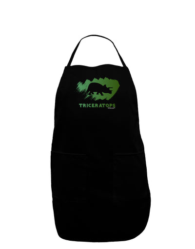 Jurassic Triceratops Design Dark Adult Apron by TooLoud-Bib Apron-TooLoud-Black-One-Size-Davson Sales