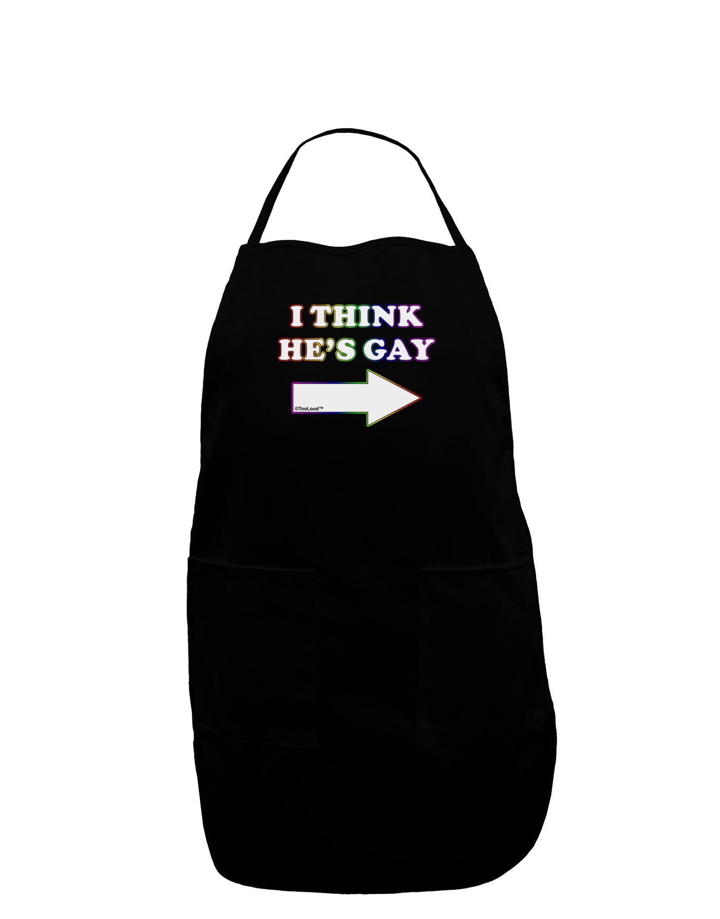 I Think He's Gay Right Plus Size Dark Apron by TooLoud-Bib Apron-TooLoud-Black-Plus-Size-Davson Sales