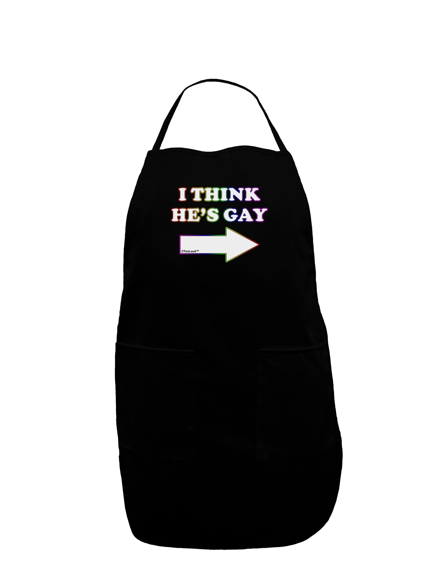 I Think He's Gay Right Plus Size Dark Apron by TooLoud-Bib Apron-TooLoud-Black-Plus-Size-Davson Sales
